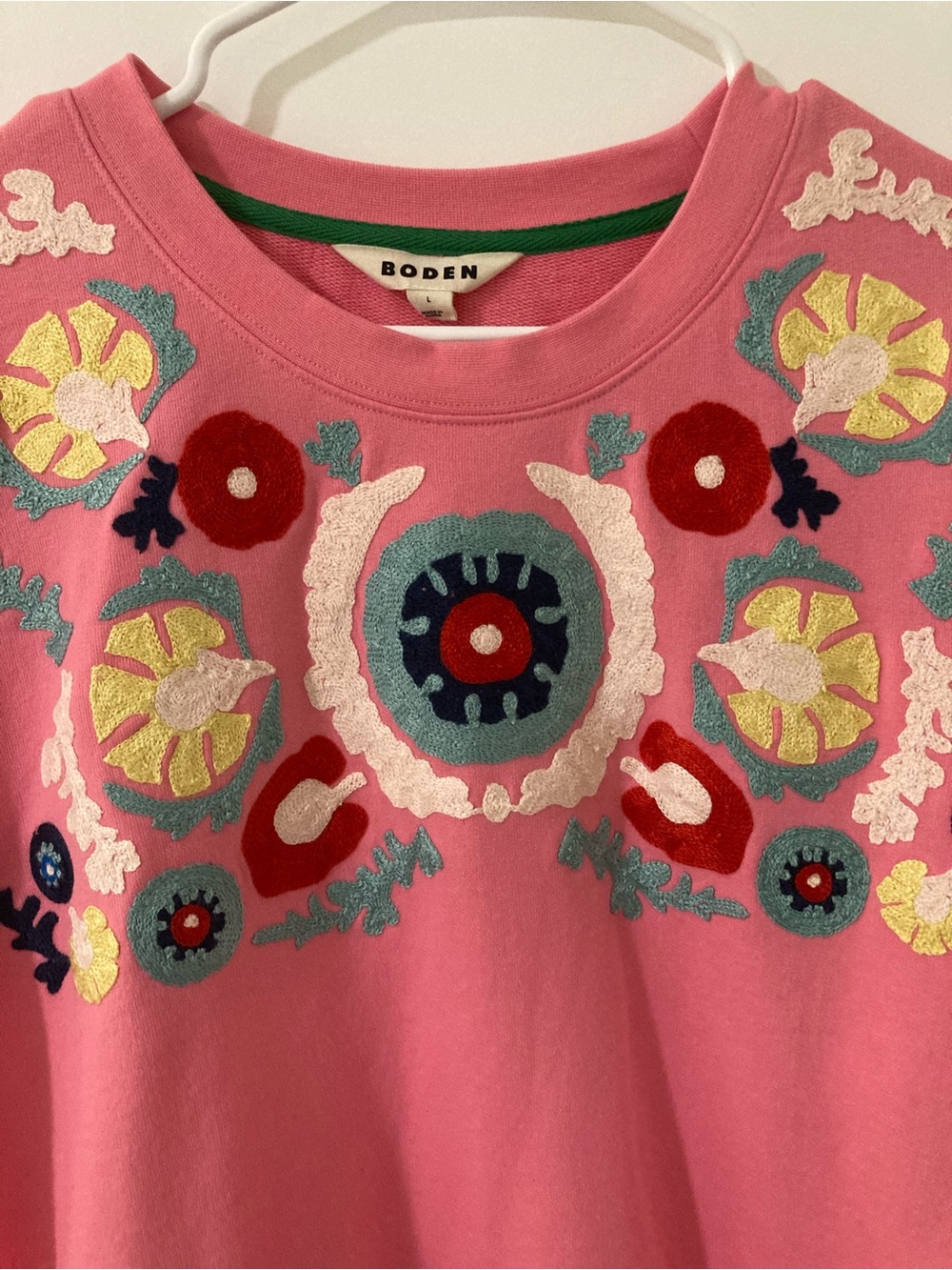 NWOT Boden Crewneck Terry Embroidered Sweatshirt - Picture 4 of 10